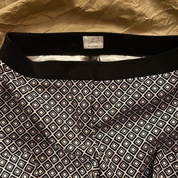 SO SLIMMING BLACK AND WHITE WOMENS PANTS - Picture 2 of 2
